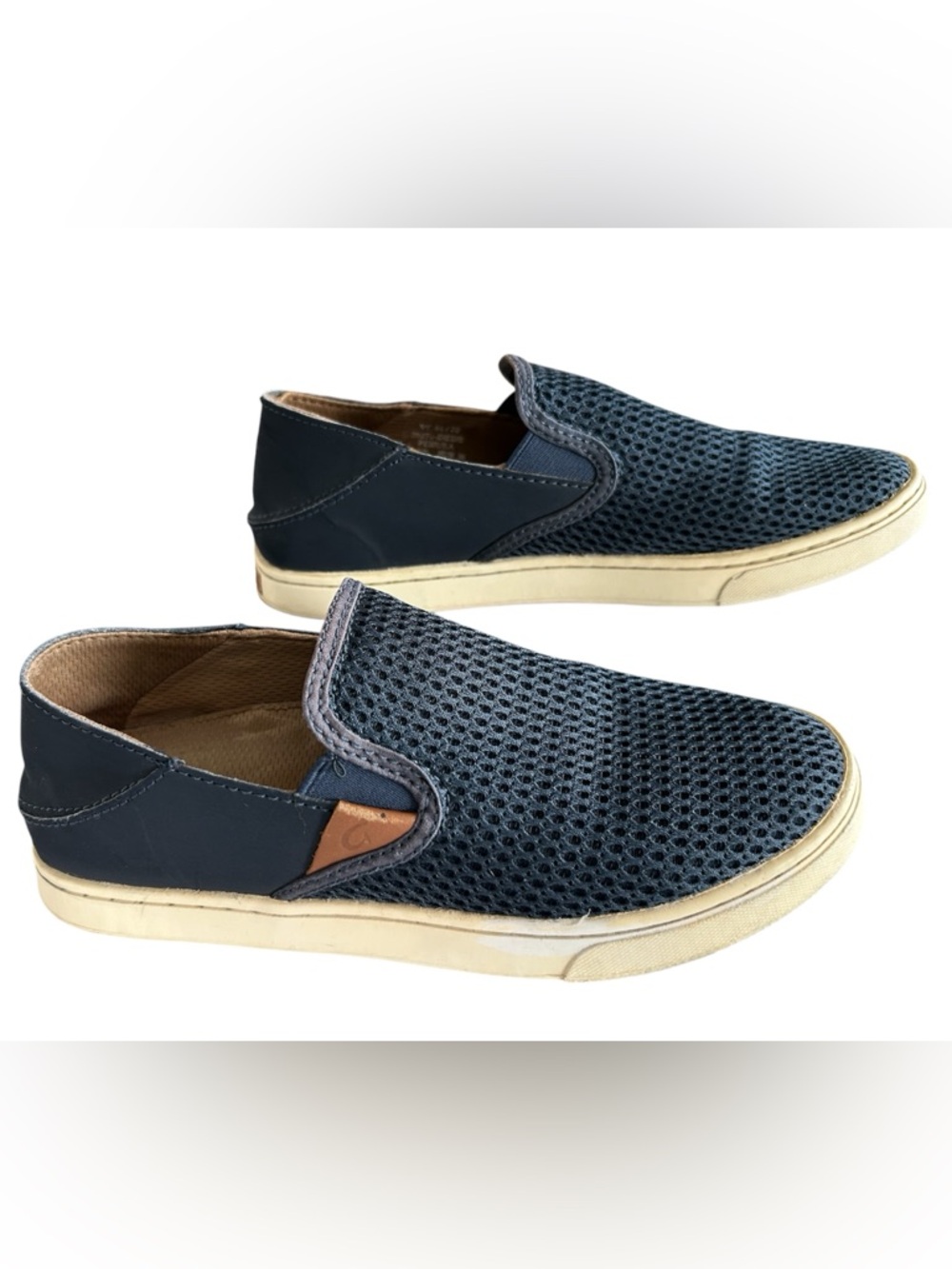 Olukai Pehuea Navy Mesh Boat Shoes Womens Size 6 Resort Beach Summer Coastal